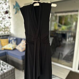 BCBG Black Ruched Wrap Maxi Dress